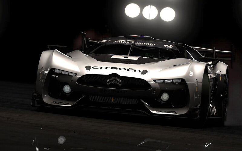 Silver Race Car — Black, Dramatic, Night, 3d Render