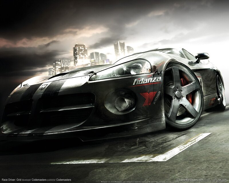 Silver Race Car — Black, Dramatic, Night