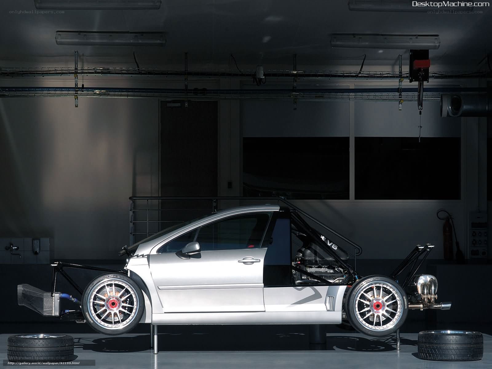 silver race car chassis