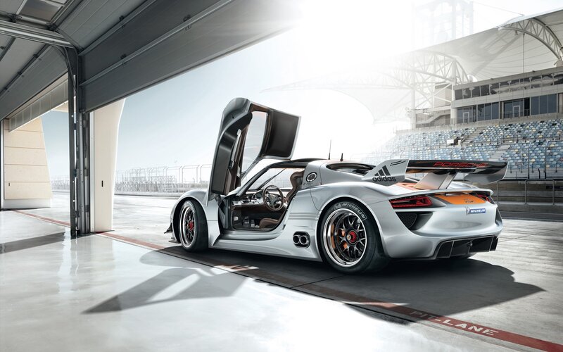 Silver Race Car — Dramatic, Afternoon, Photograph