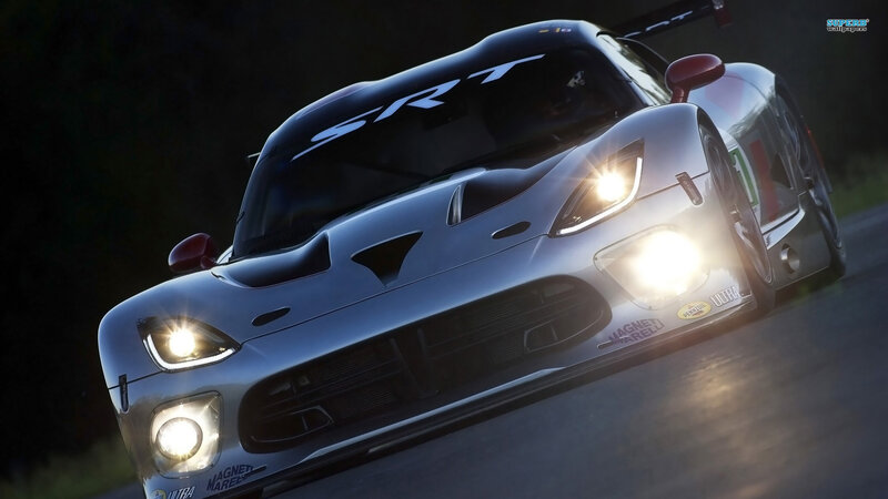 Silver Race Car — Dramatic, Night, 3d Render