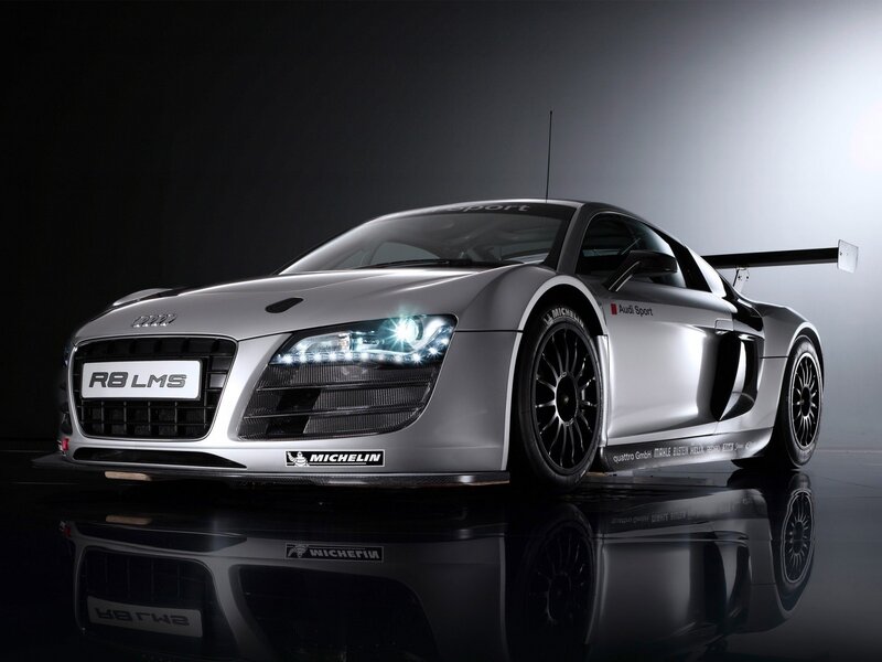 Silver Race Car — Dramatic, Photograph, Race Car, Tire, Headlight, Rear Wing