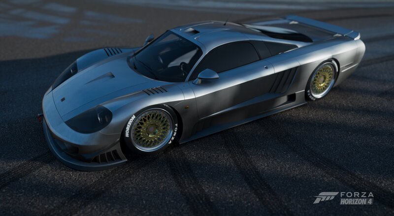 Silver Race Car — Dramatic, Sunset, 3d Render