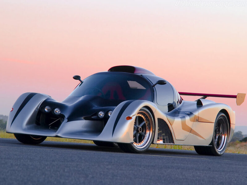 Silver Race Car — Dramatic, Sunset