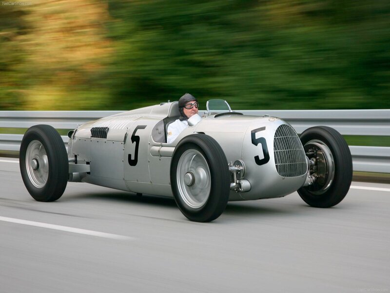 Silver Race Car — Dynamic, Afternoon, Photograph, Driver, Road