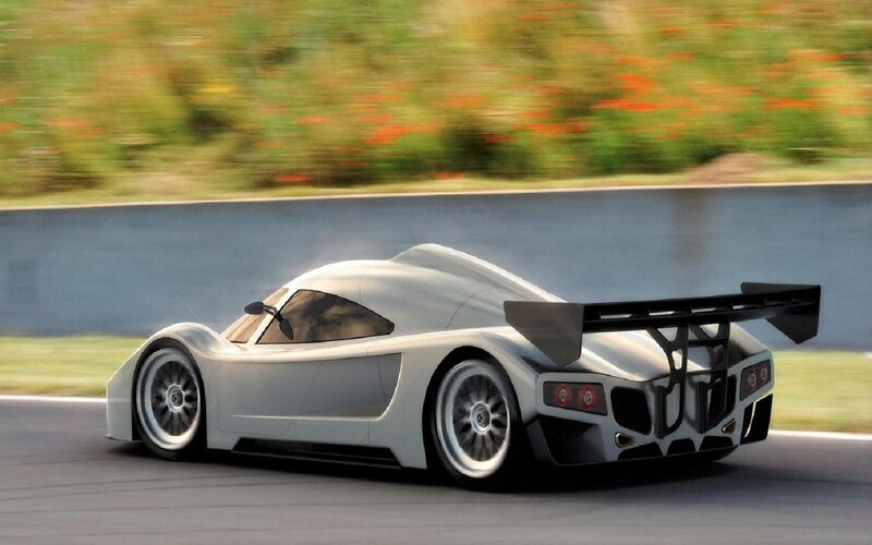 Silver Race Car — Dynamic, Afternoon