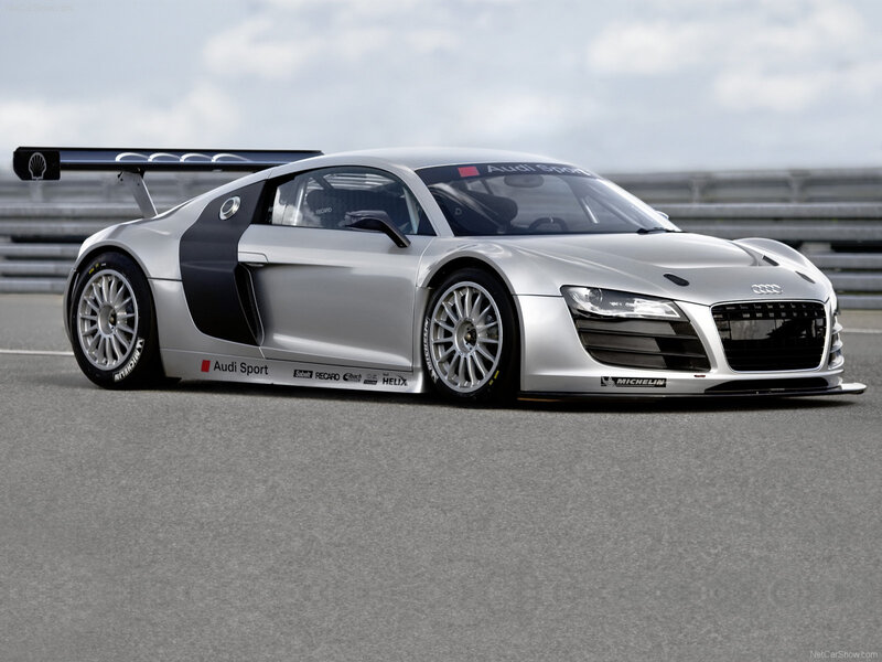 Silver Race Car — Dynamic, Photograph, Race Track, Aerodynamic Wing, Tires, Black