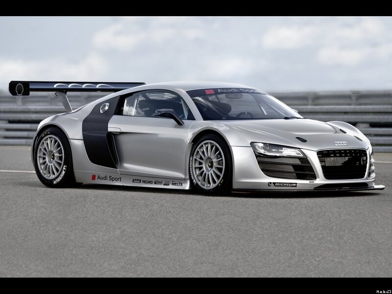 Silver Race Car — Dynamic, Photograph, Race Track, Aerodynamic Wing, Tires