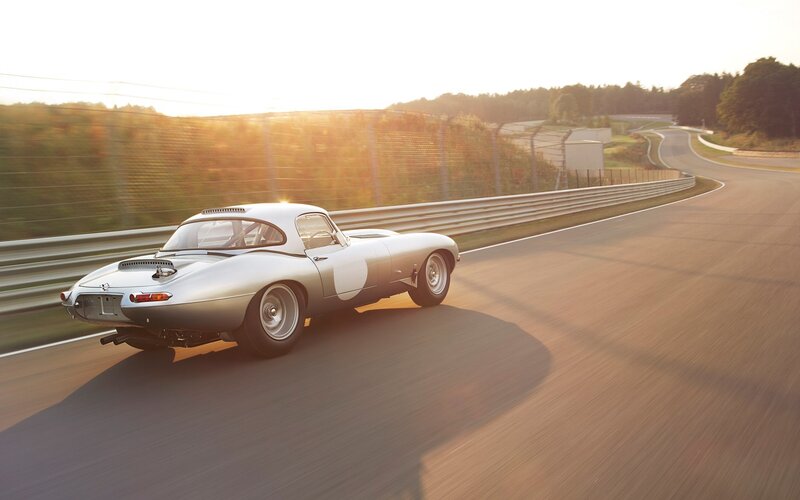 Silver Race Car — Dynamic, Sunset, Photograph, Race Track