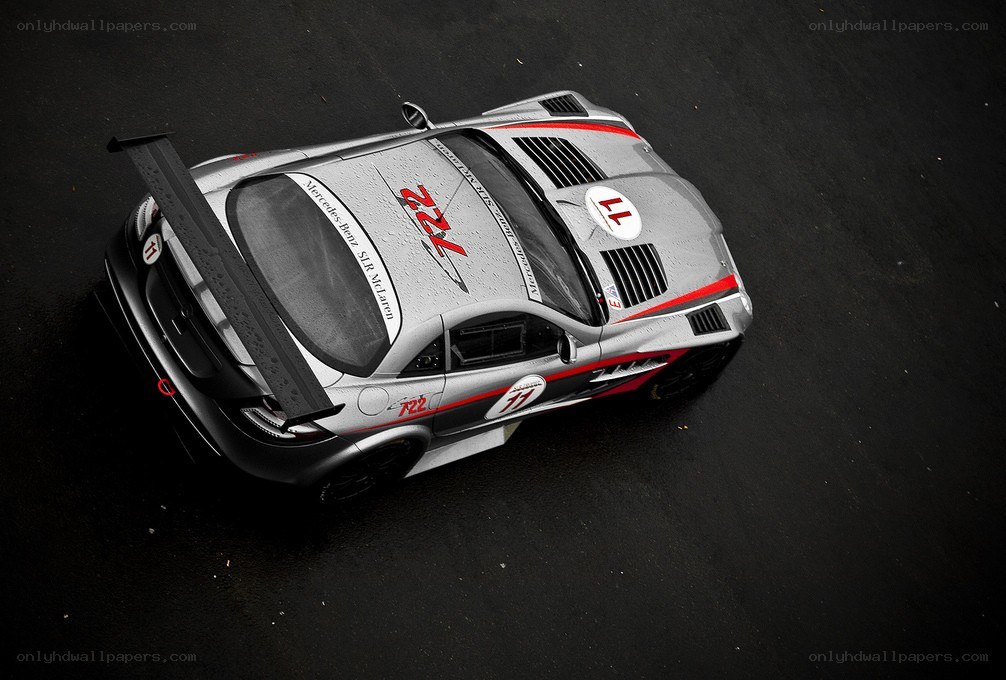 silver race car from above