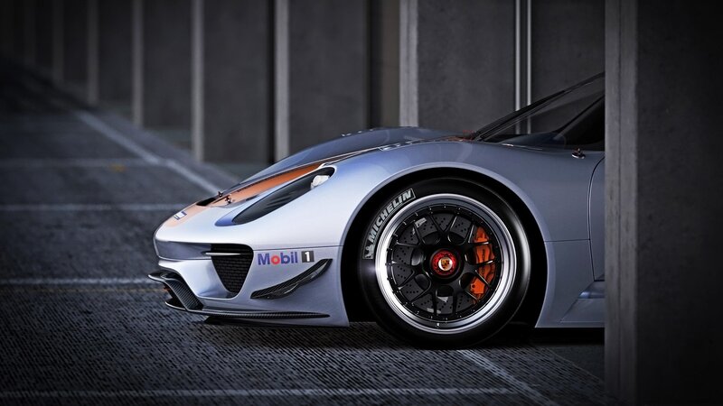 Silver Race Car — Gray, Dramatic, 3d Render, Tire