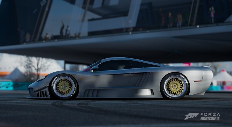 Silver Race Car — Gray, Dramatic, Afternoon, 3d Render, Race Track