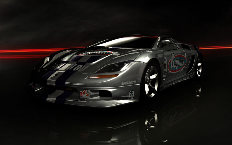 Silver Race Car — Gray, Dramatic, Night, Digital Art, Race Car