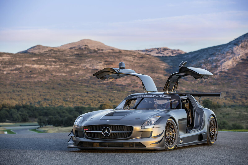 Silver Race Car — Gray, Dramatic, Sunset, Photograph, Mountains, Open Doors