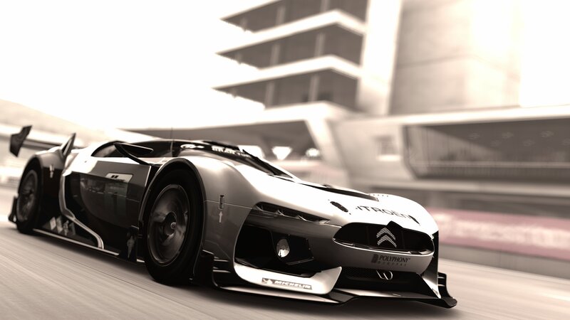 Silver Race Car — Gray, Dynamic, 3d Render, Race Track