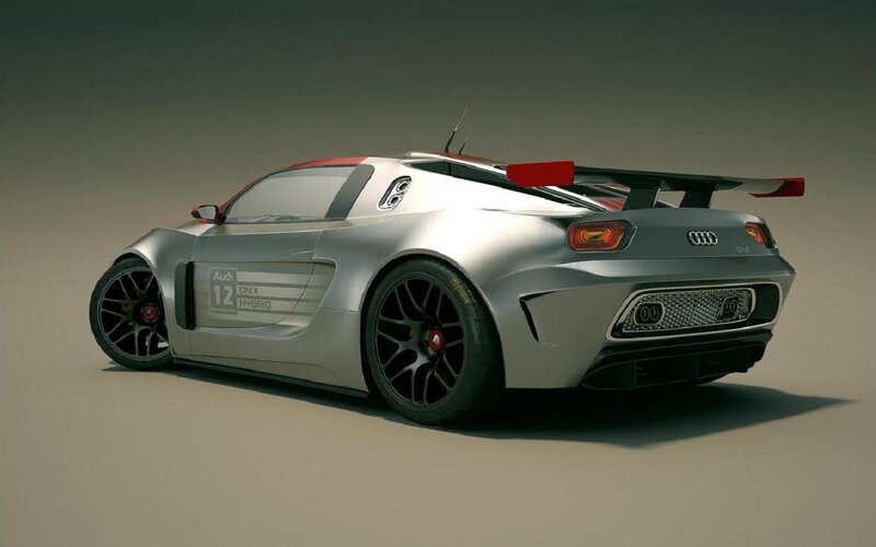 Silver Race Car — Neutral, 3d Render, Rear Wing