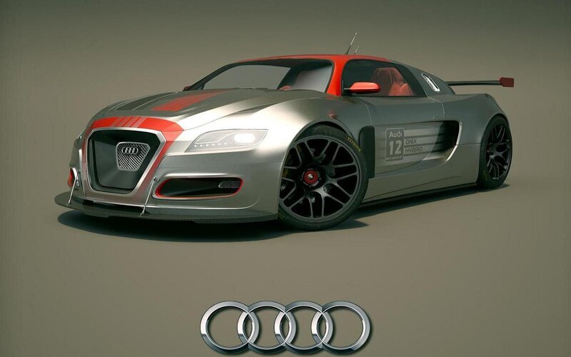 Silver Race Car — Neutral, 3d Render, Red Stripes