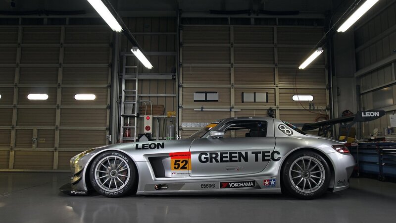 Silver Race Car — Neutral, Photograph, Garage