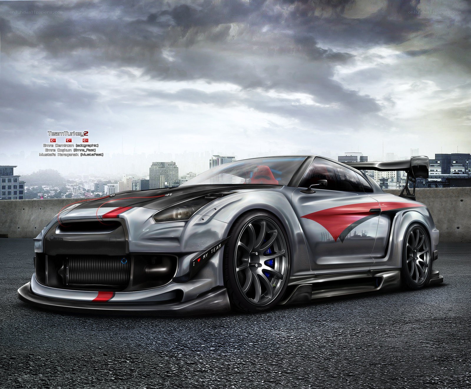 silver race car on rooftop