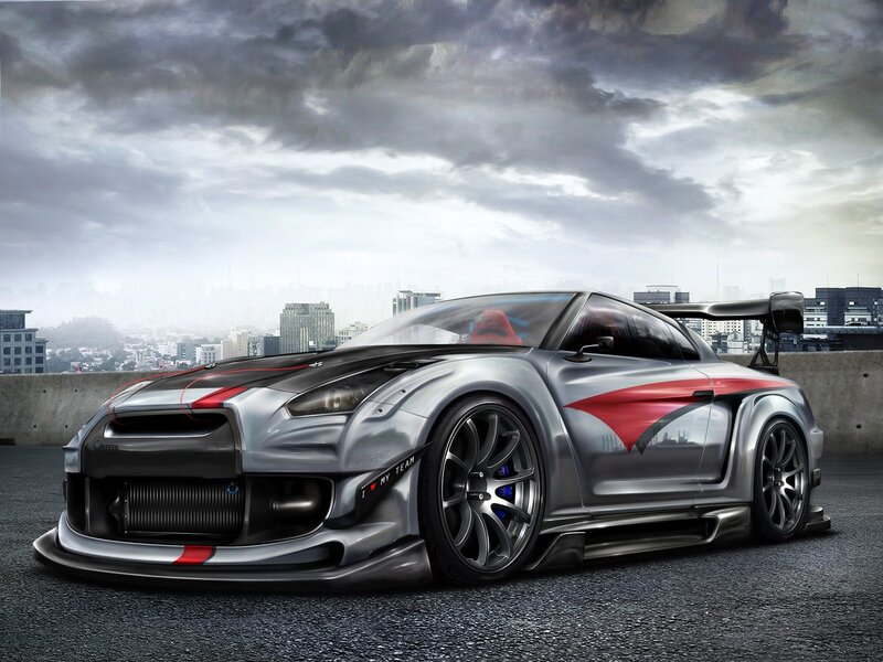 silver race car on rooftop