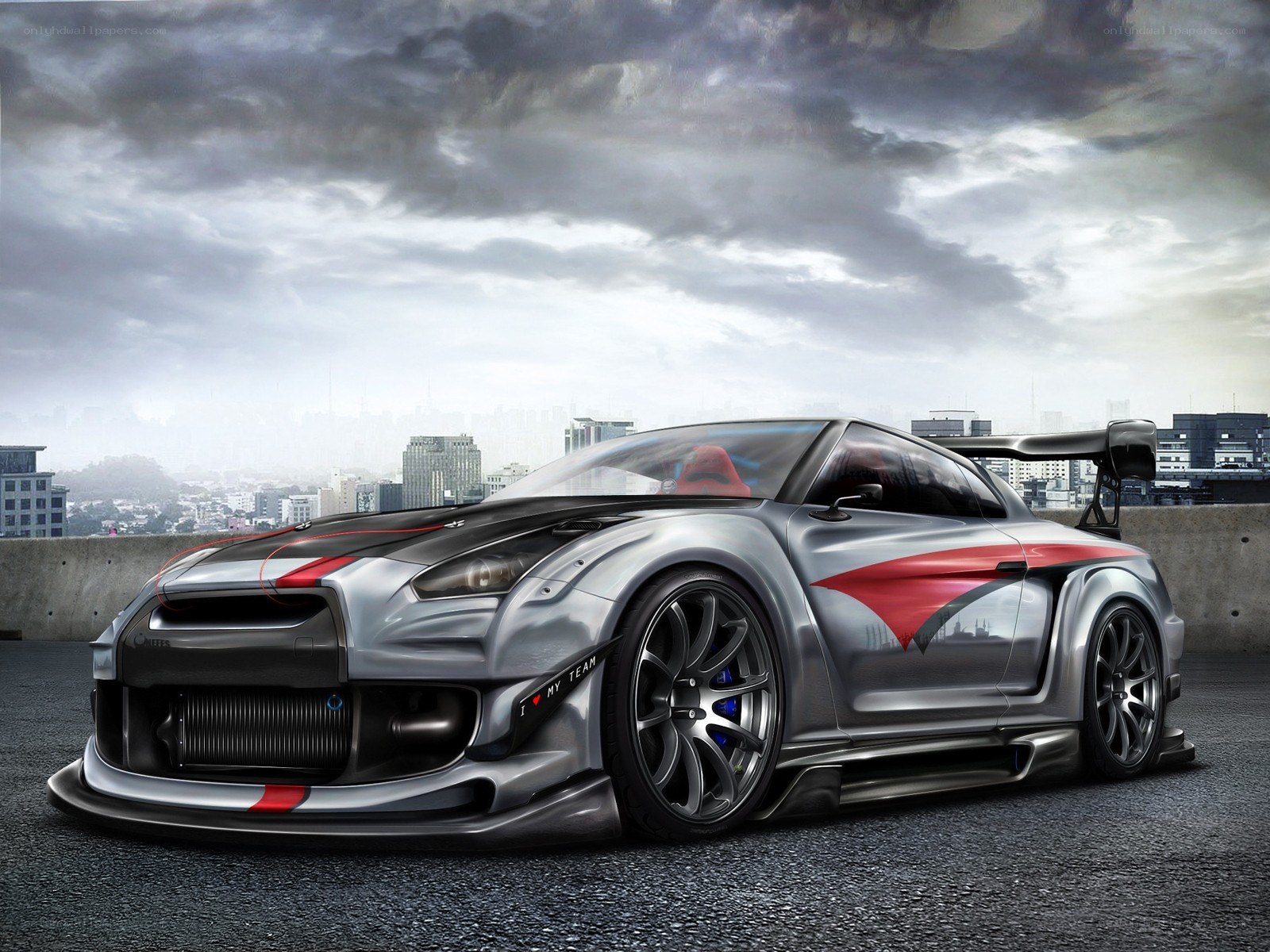 silver race car on rooftop