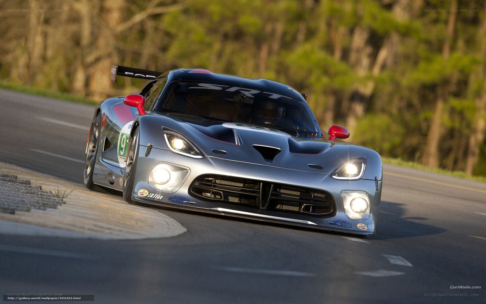 silver race car on track