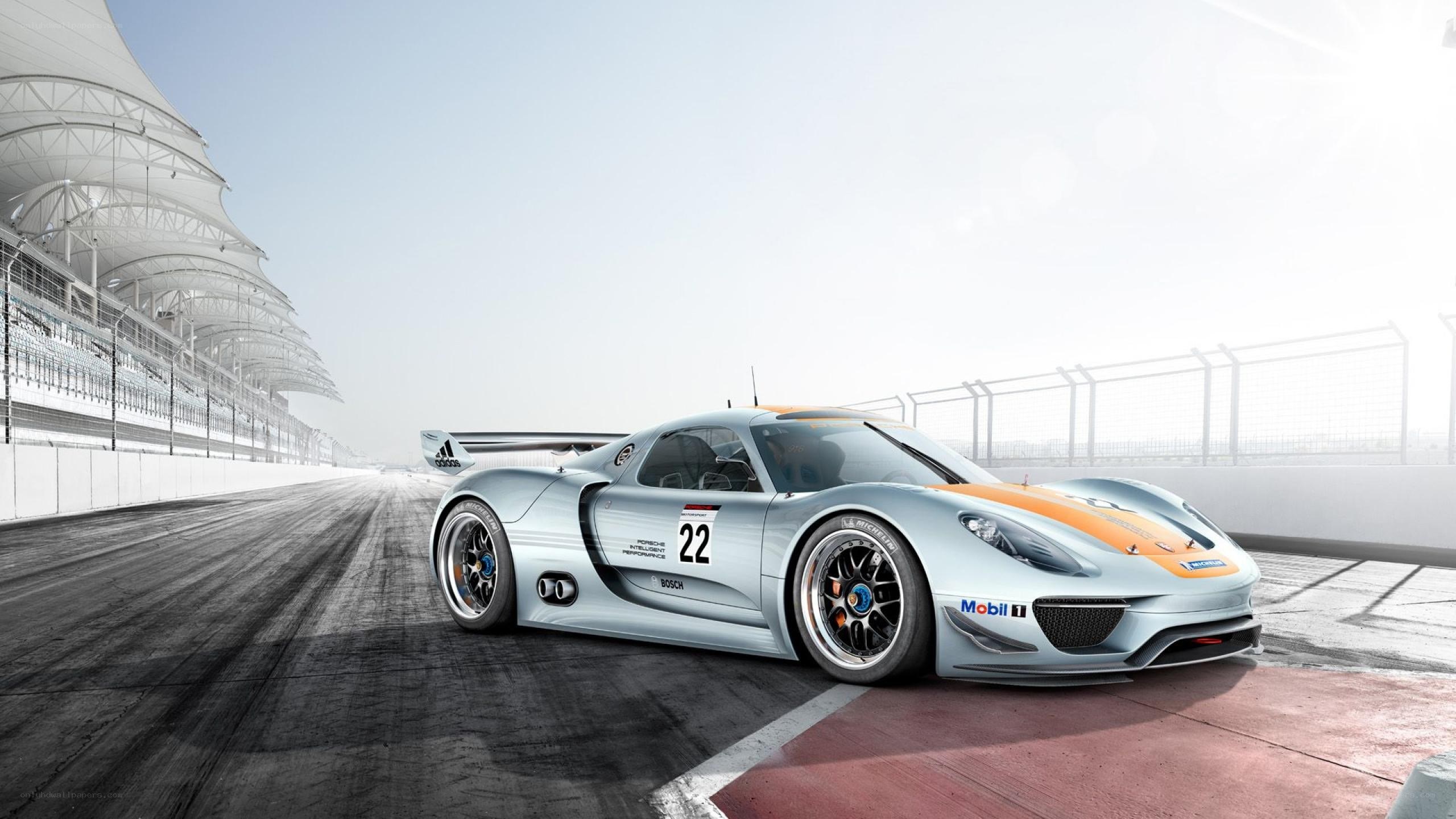 silver race car on track