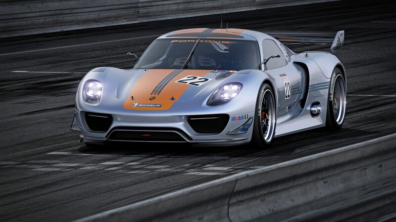 Silver Race Car on Track — Dynamic, 3d Render, Race Car, Number 22