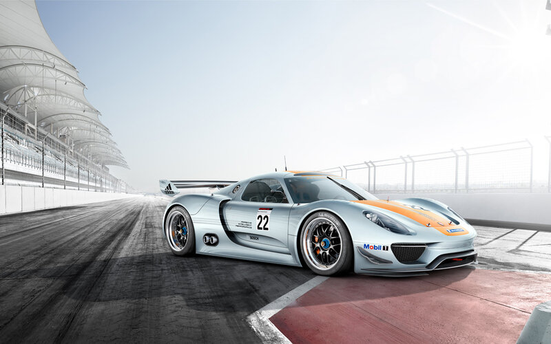 Silver Race Car on Track — Dynamic, Afternoon