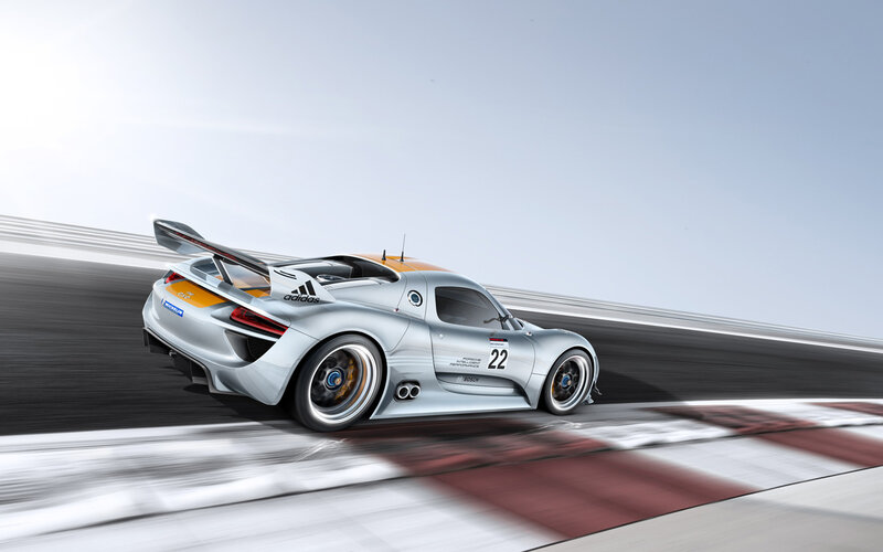 Silver Race Car on Track — Dynamic