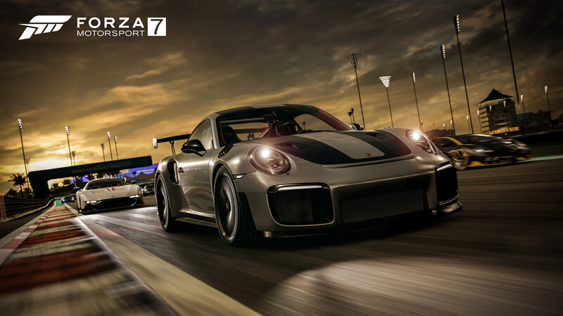 Silver Race Car on Track — Gray, Dramatic, Sunset, 3d Render