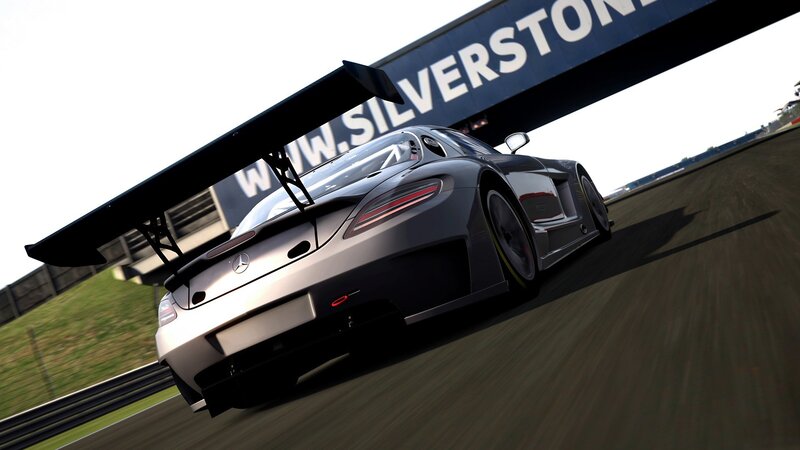 Silver Race Car on Track — Gray, Dynamic, Afternoon, 3d Render, Race Car, Wing
