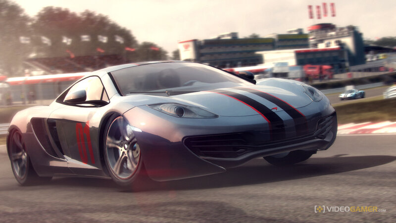 Silver Race Car on Track — Gray, Dynamic, Afternoon, 3d Render