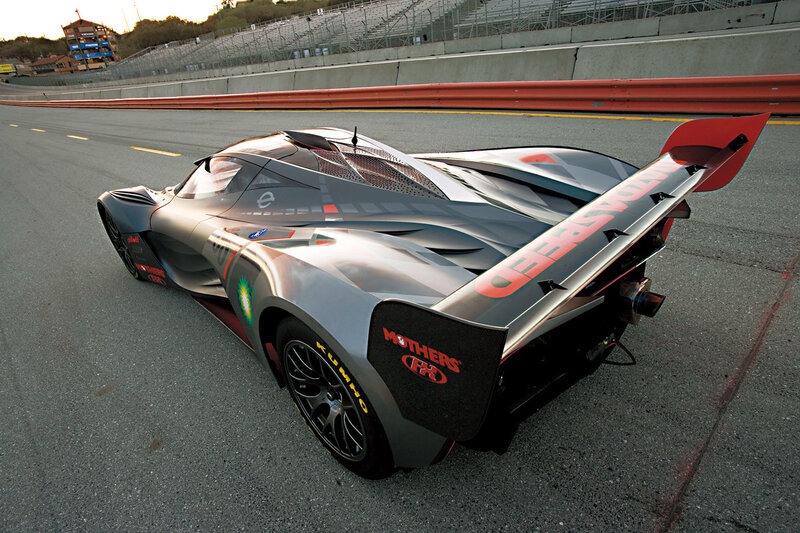 Silver Race Car on Track — Gray