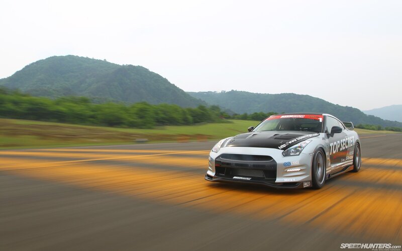 Silver Race Car on Track — White