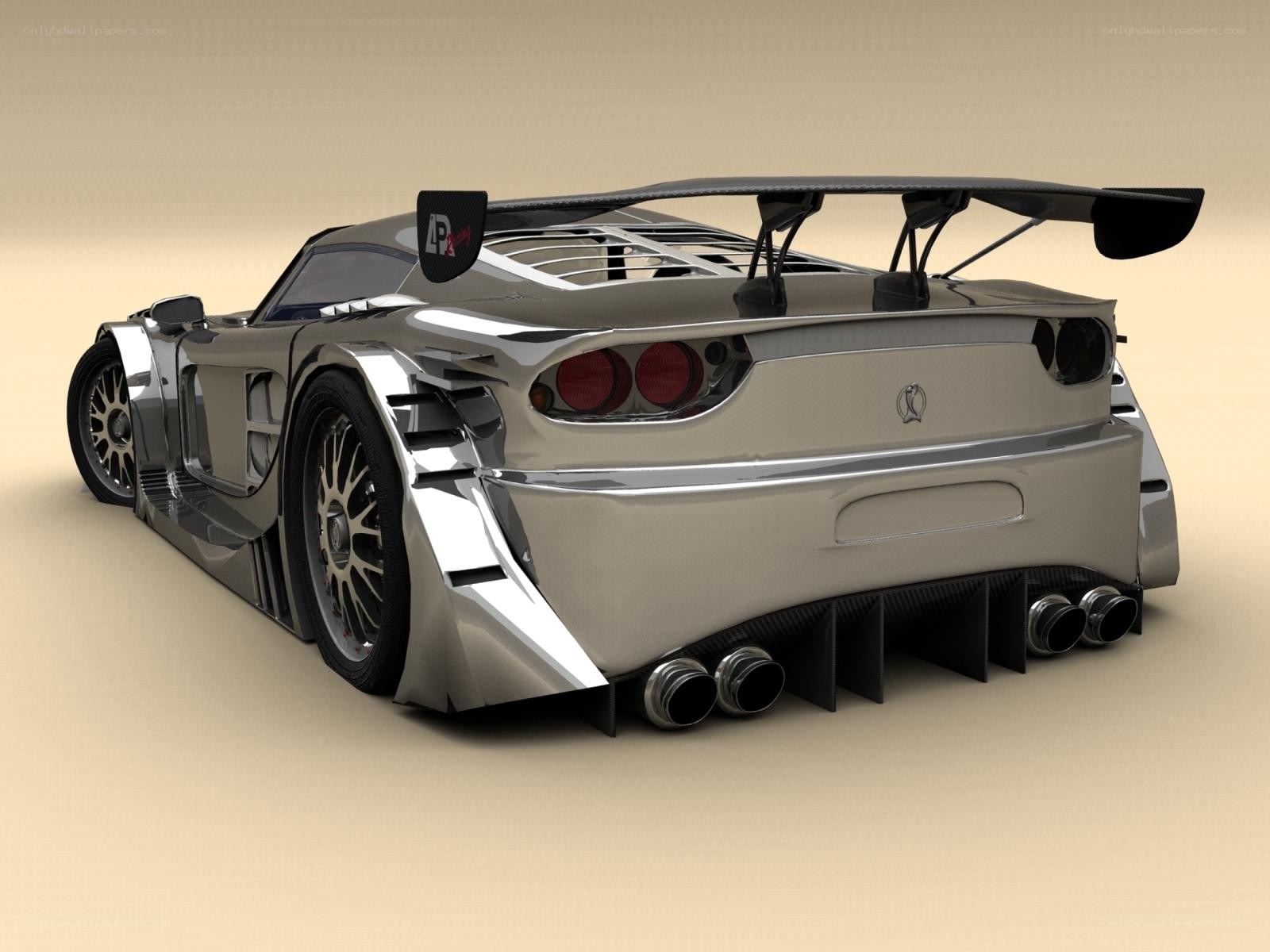 silver race car rear view