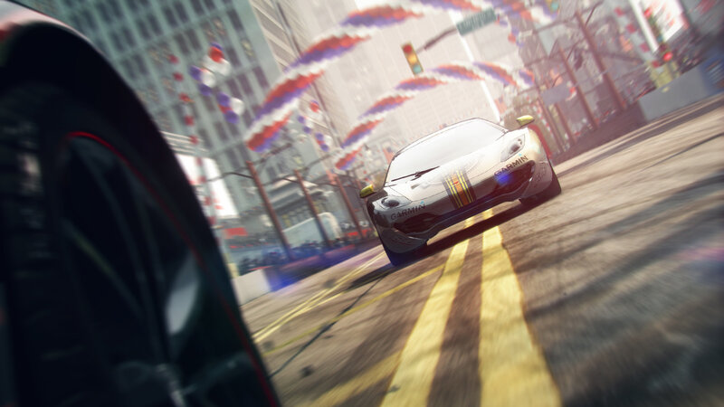 Silver Race Car — White, Dynamic, Afternoon