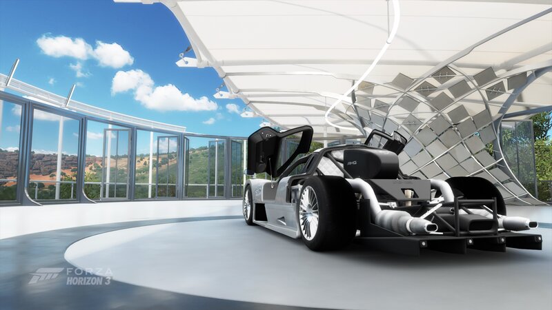 Silver Race Car — White, Serene