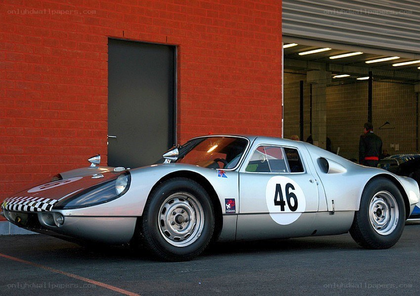 Silver race car with number 46
