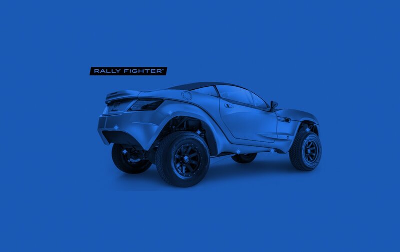 Silver Rally Car — Blue