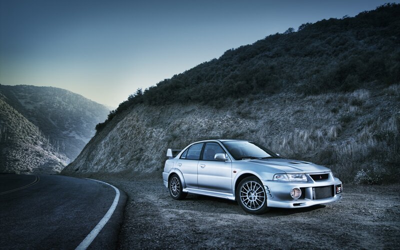 Silver Rally Car — Dramatic