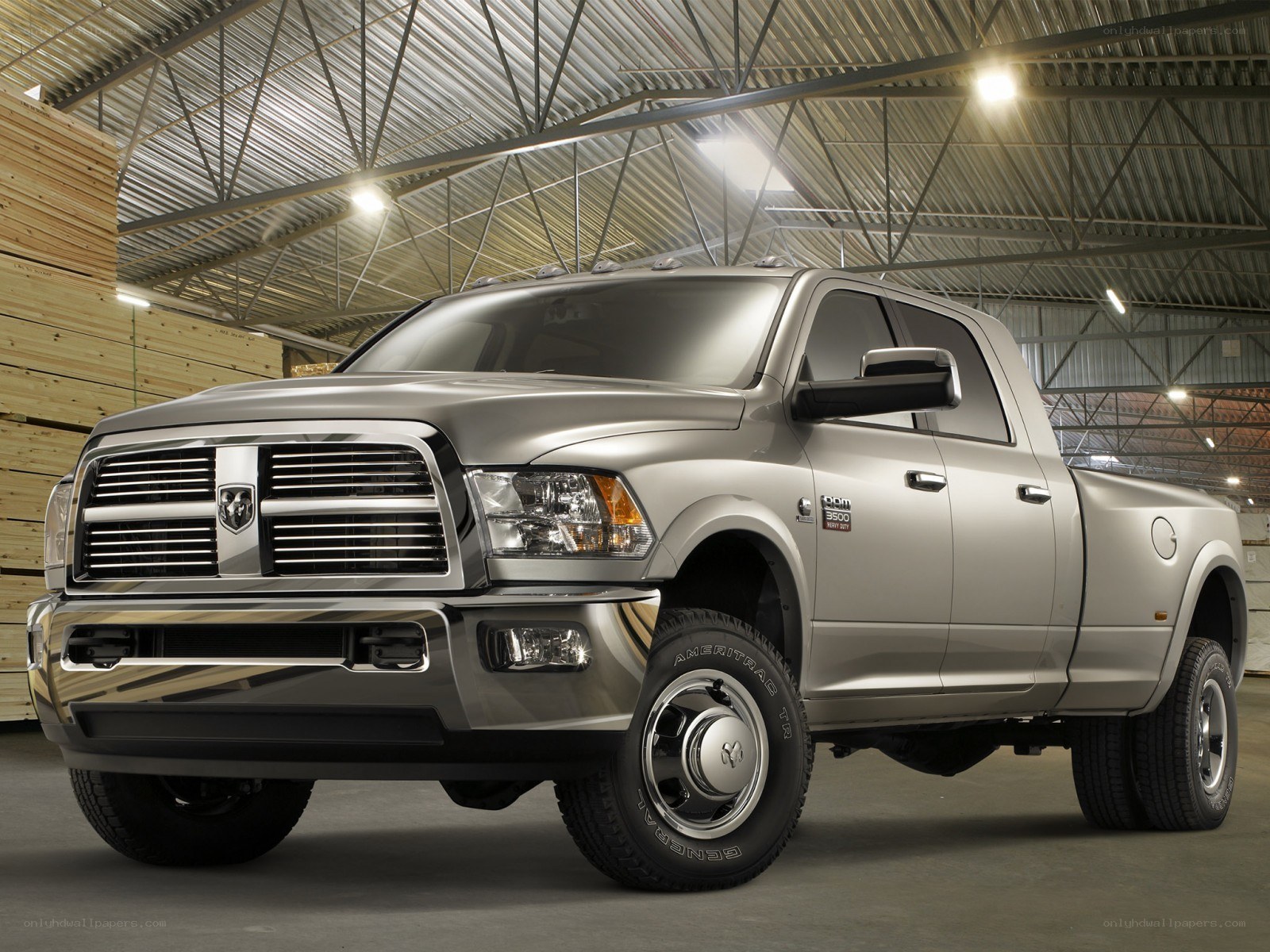 Silver Ram 3500 pickup truck