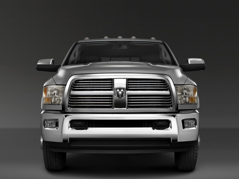 Silver Ram Pickup Truck — Dramatic, Photograph, Grille
