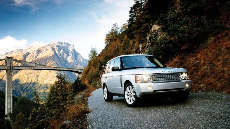 Silver Range Rover — Dramatic, Afternoon, Photograph, Mountain, Bridge, Road