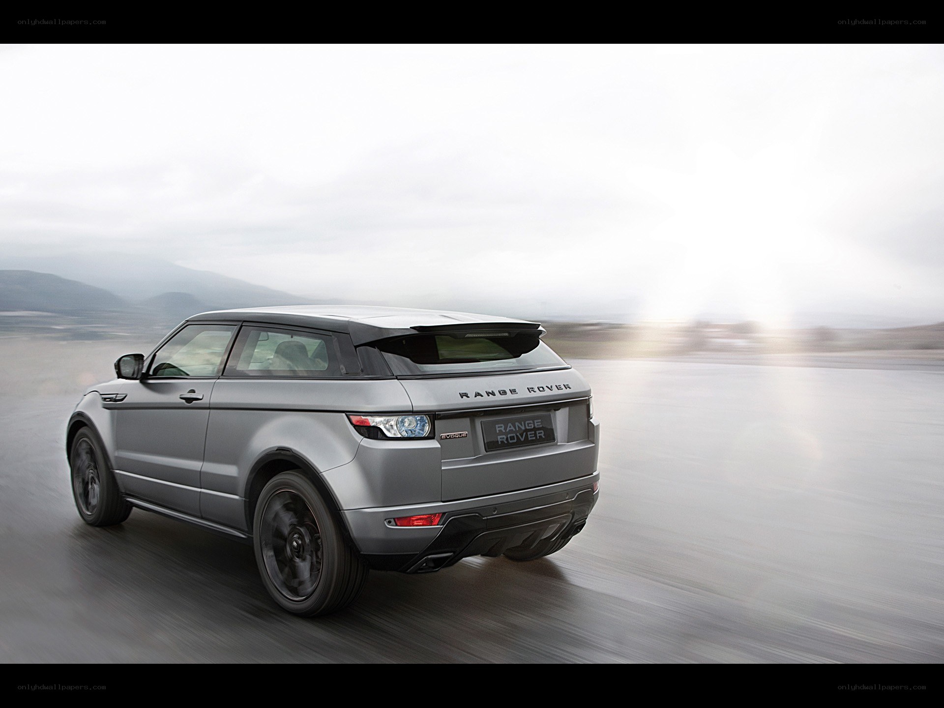 Silver Range Rover Evoque in motion