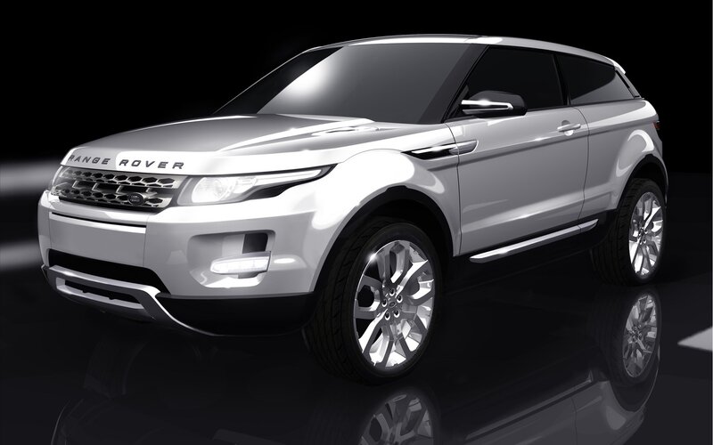 Silver Range Rover Evoque — White