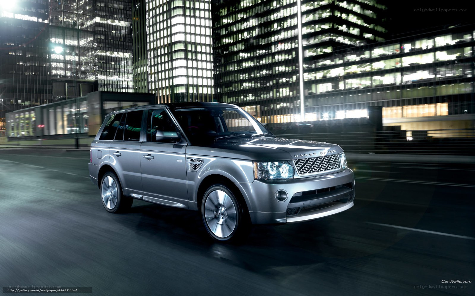 Silver Range Rover in city