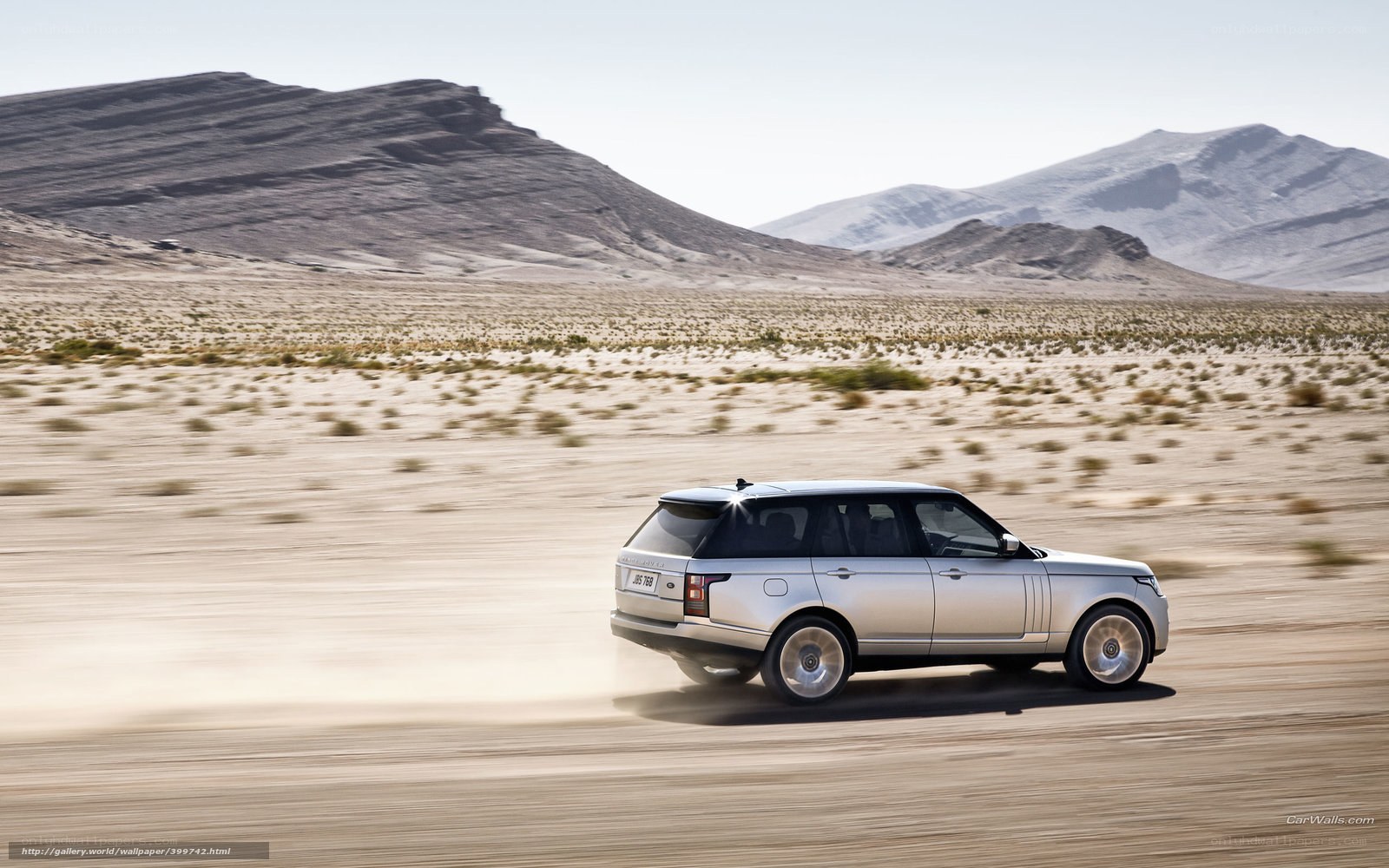 silver range rover in desert