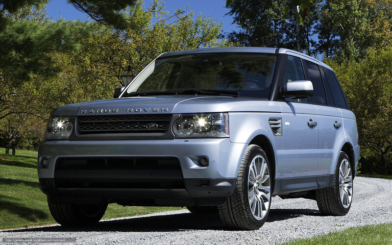 Silver Range Rover on gravel path