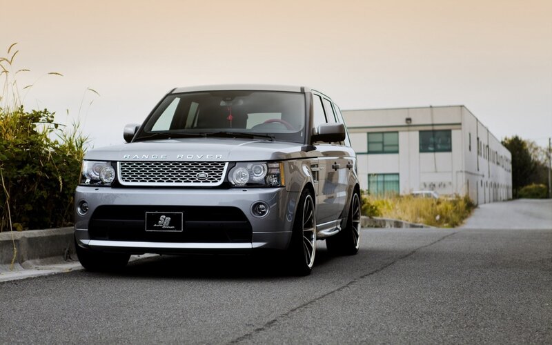 Silver Range Rover parked on road
